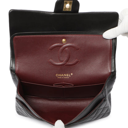 Exclusive Chanel Black Quilted Lambskin Medium Classic Double Flap — Detail View