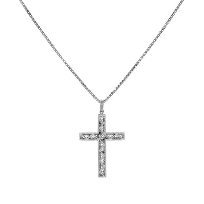 Exclusive 18K White Gold 1.93 Carat Diamond Cross Pendant — Side View