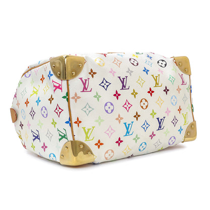 Exclusive Louis Vuitton Monogram White Multicolor Speedy 30 — Back View