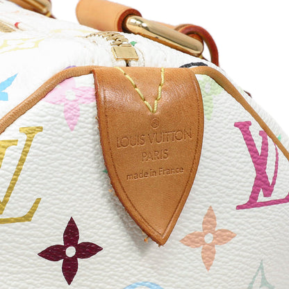 Exclusive Louis Vuitton Monogram White Multicolor Speedy 30 — Alternate View 9