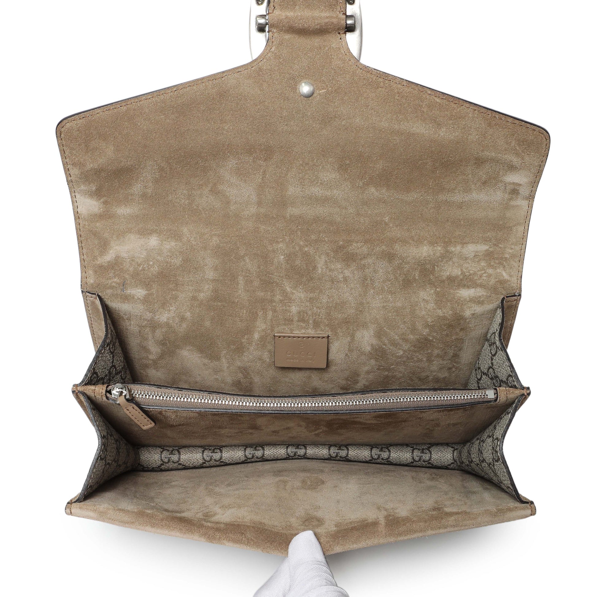 Exclusive Gucci GG Supreme Monogram Small Dionysus Shoulder Bag — Top View