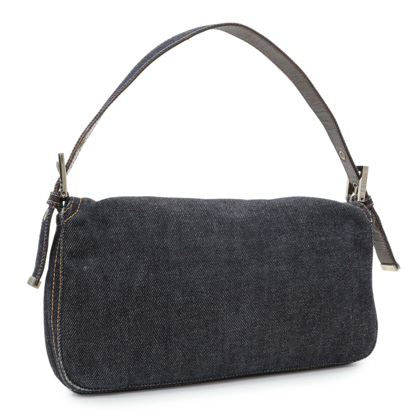Exclusive Fendi Blue Denim Baguette — Side View