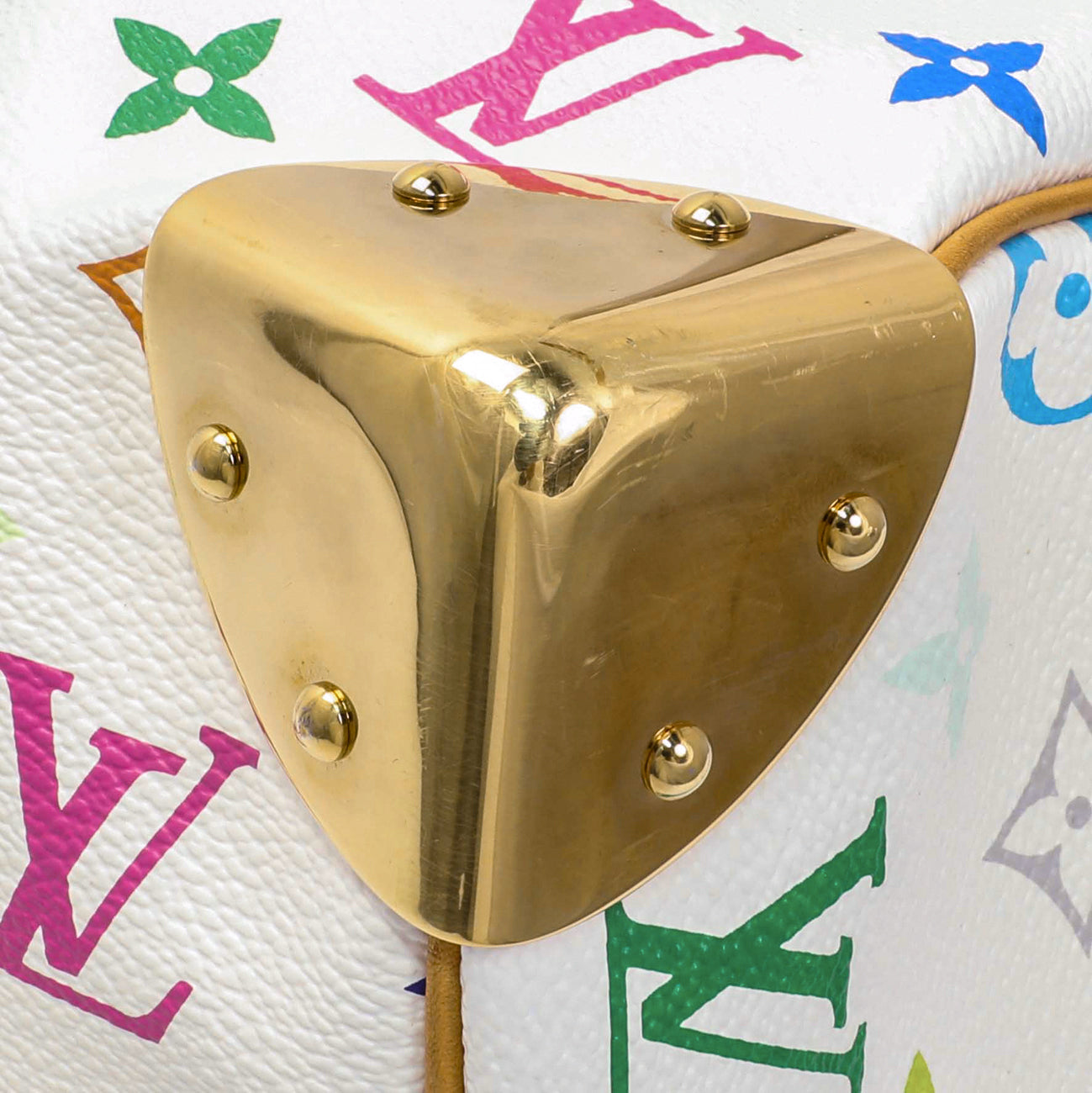 Exclusive Louis Vuitton Monogram White Multicolor Speedy 30 — Detail View