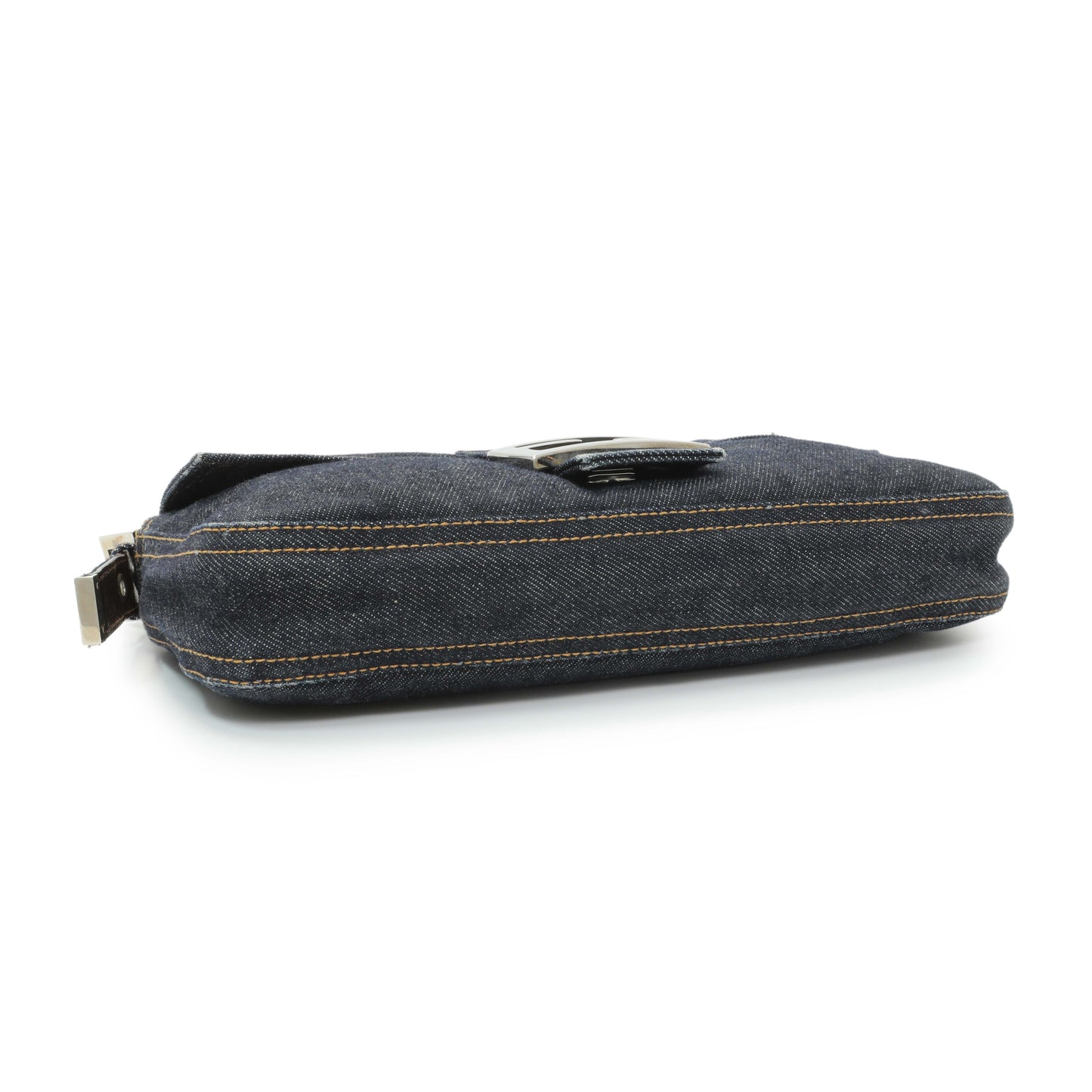 Exclusive Fendi Blue Denim Baguette — Back View