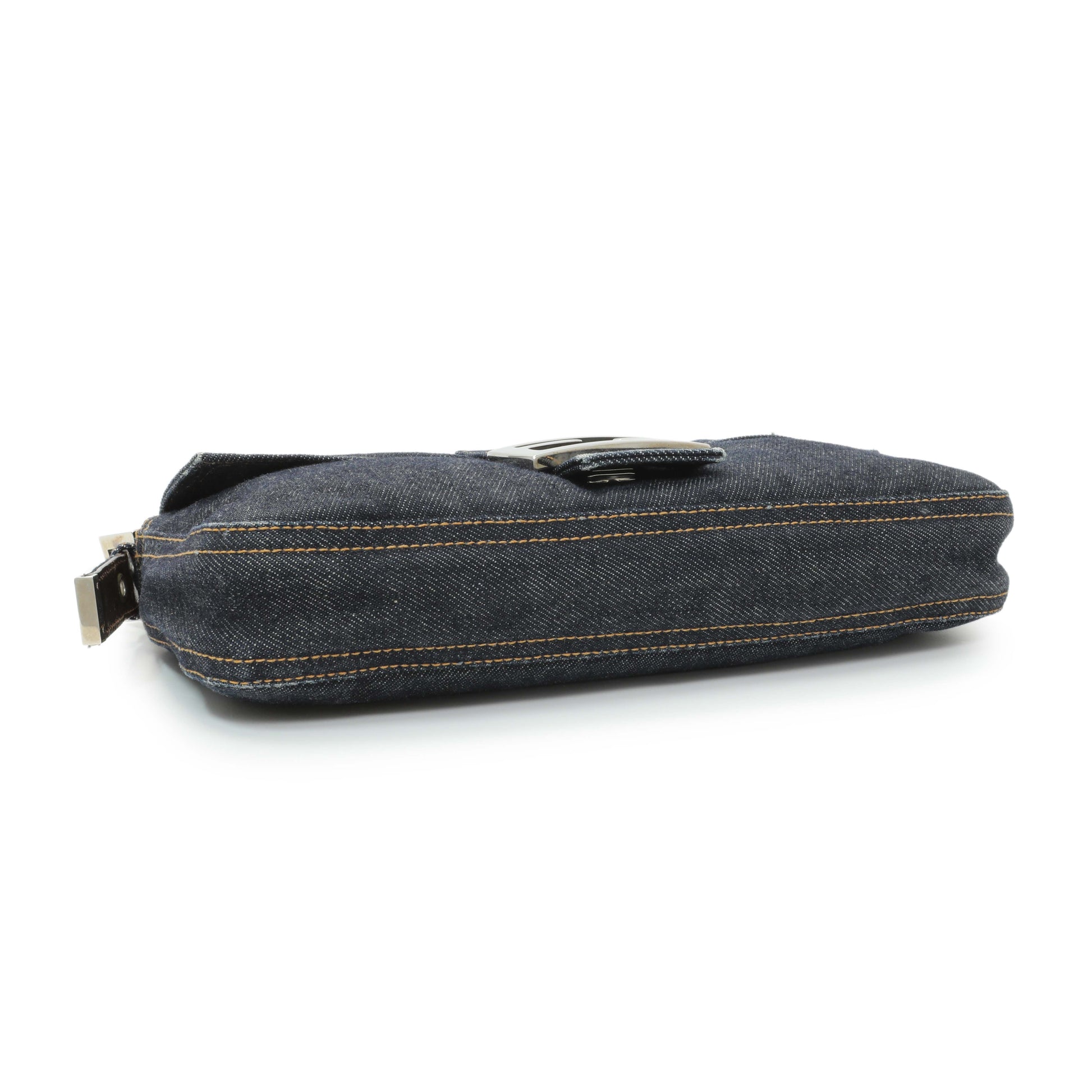 Exclusive Fendi Blue Denim Baguette — Back View