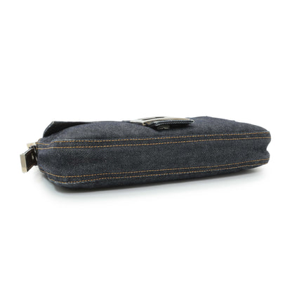 Exclusive Fendi Blue Denim Baguette — Back View