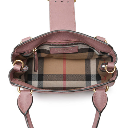 Exclusive Burberry Dusty Pink Grained Calfskin Small Buckle Tote — Top View