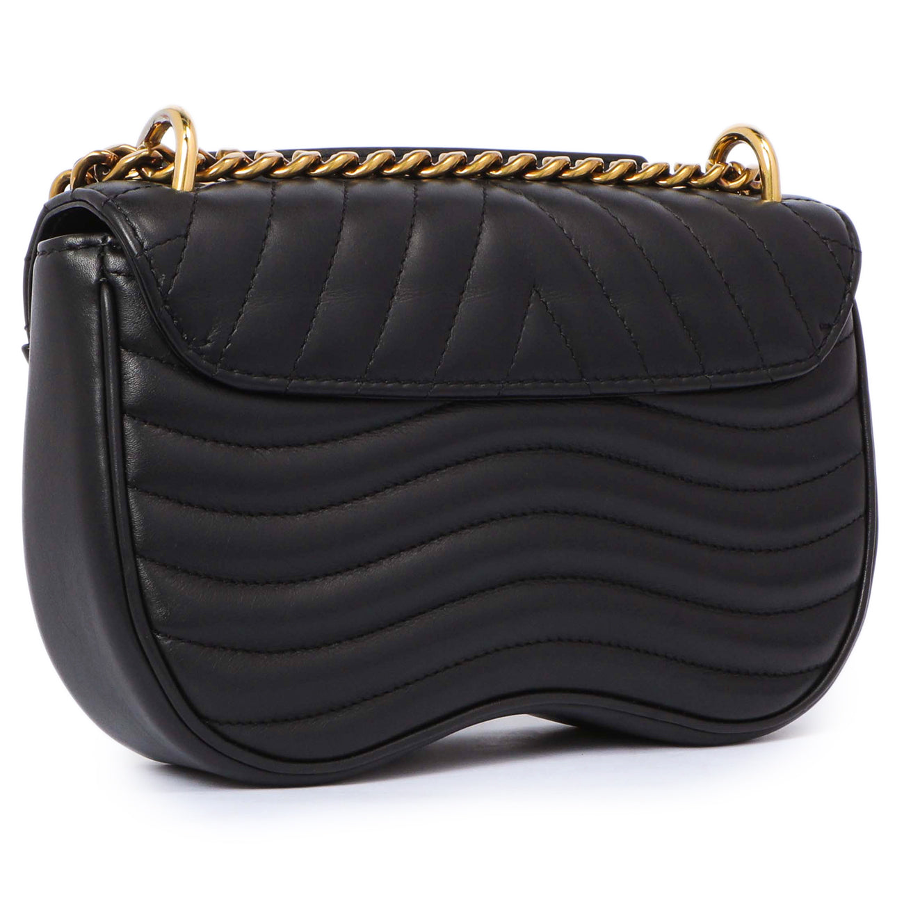 Exclusive Louis Vuitton Black Calfskin New Wave Chain PM — Back View