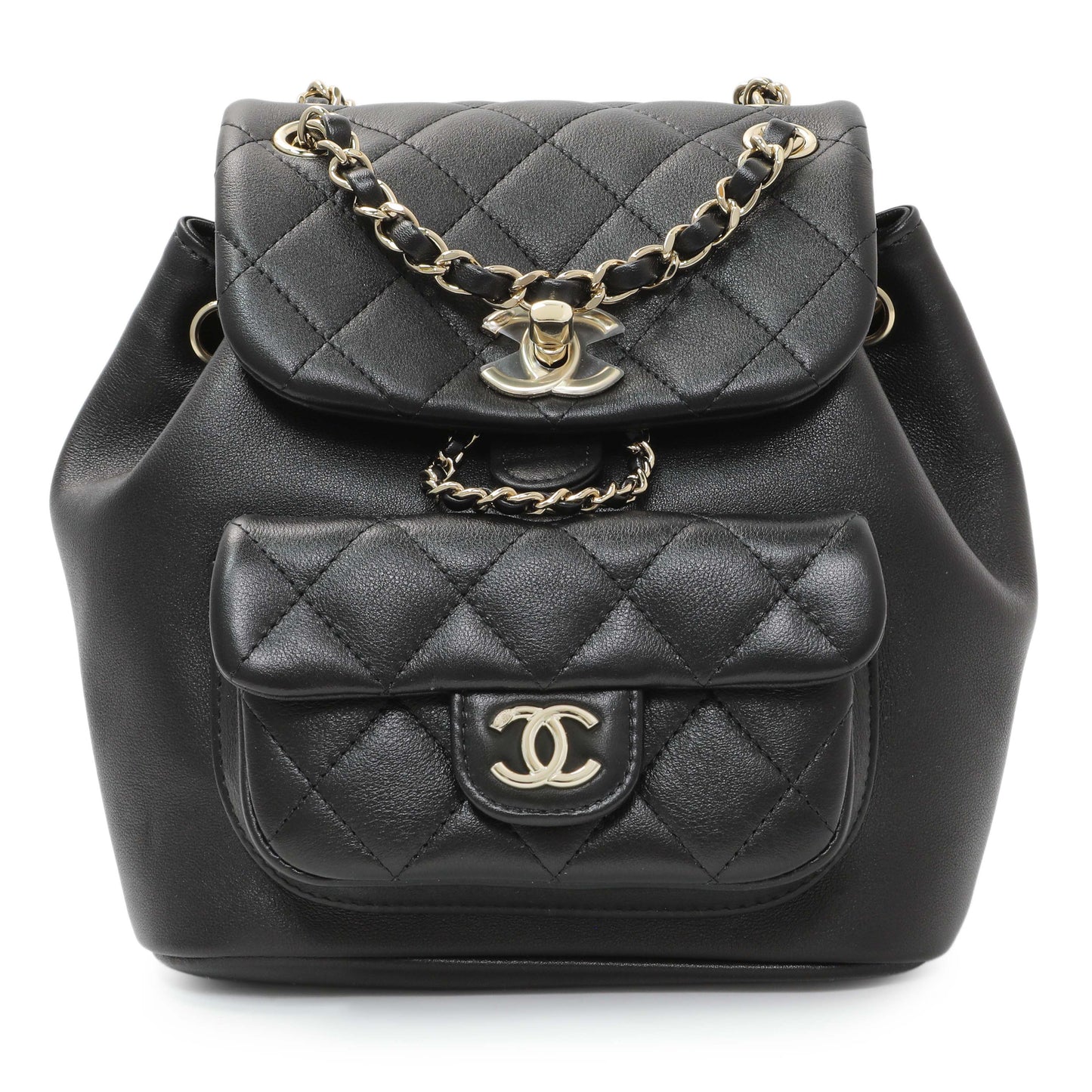 Exclusive Chanel Black Duma Backpack Small — Front View