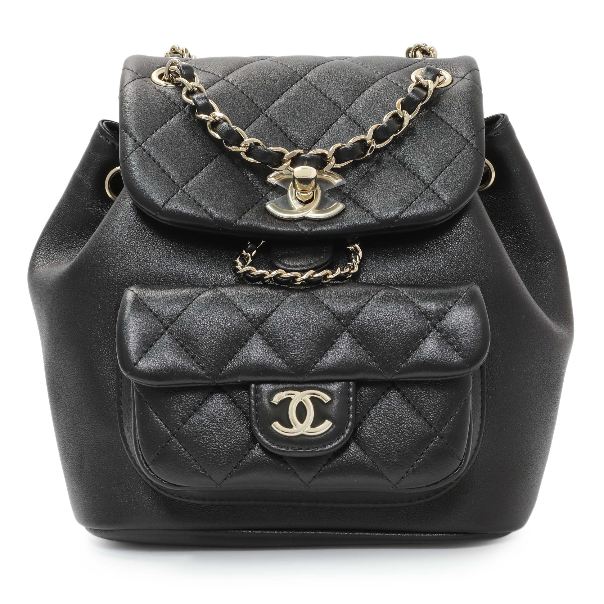 Exclusive Chanel Black Duma Backpack Small — Front View