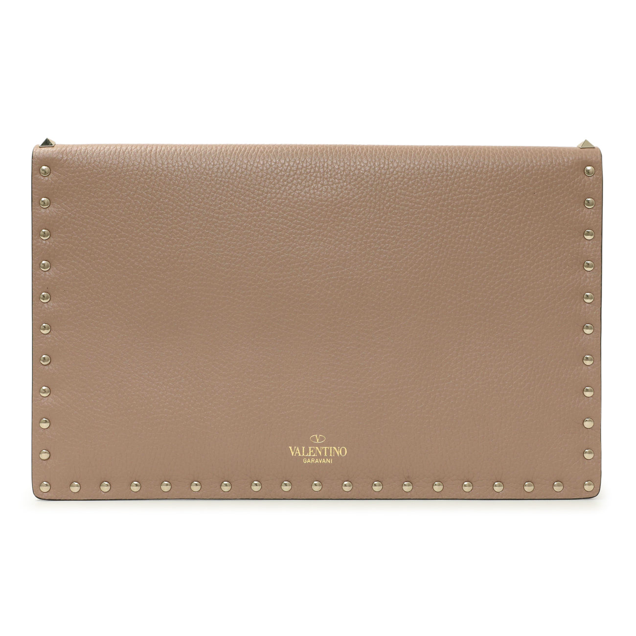 Exclusive Valentino Poudre Pebbled Calfskin Large Rockstud Envelope Pouch — Side View