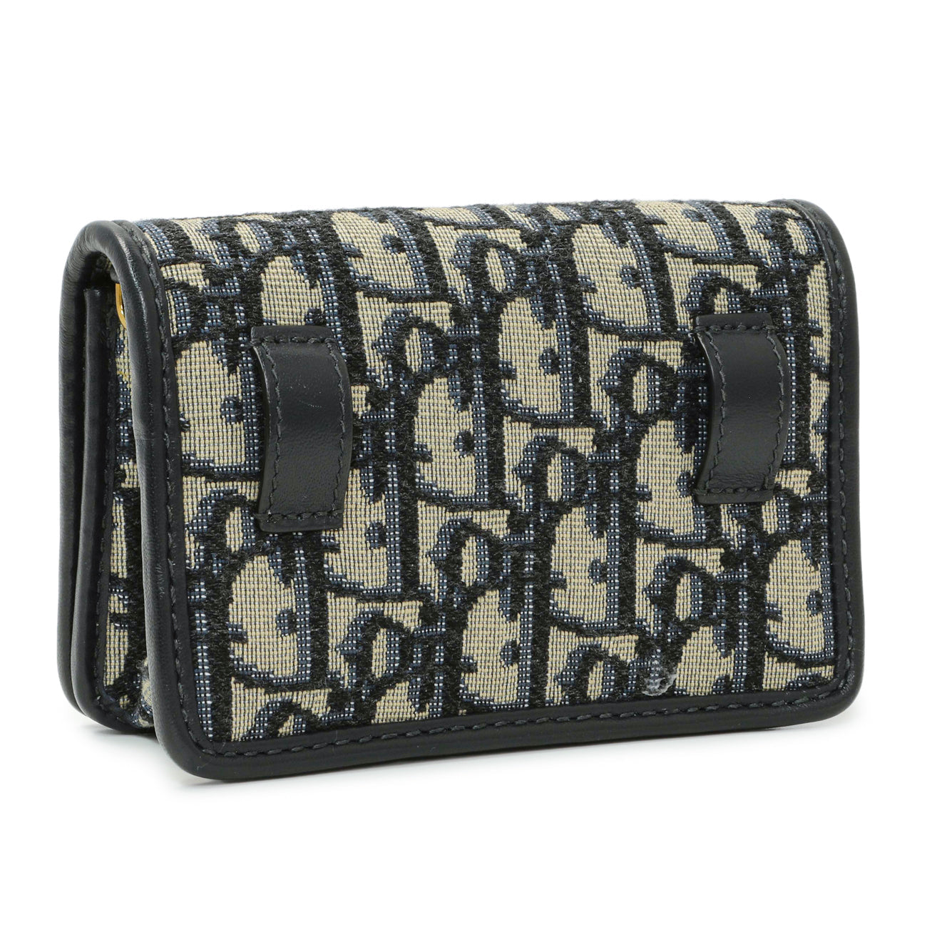Exclusive Christian Dior Blue Oblique Nano 30 Montaigne Pouch — Side View
