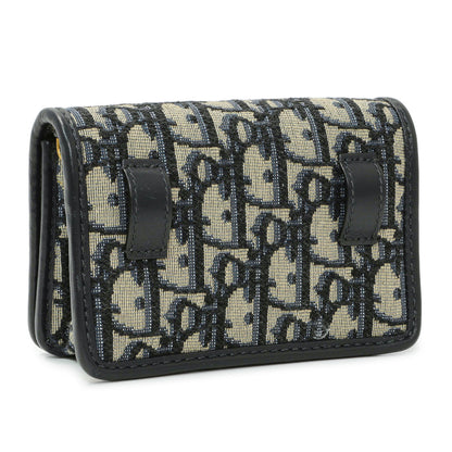 Exclusive Christian Dior Blue Oblique Nano 30 Montaigne Pouch — Side View
