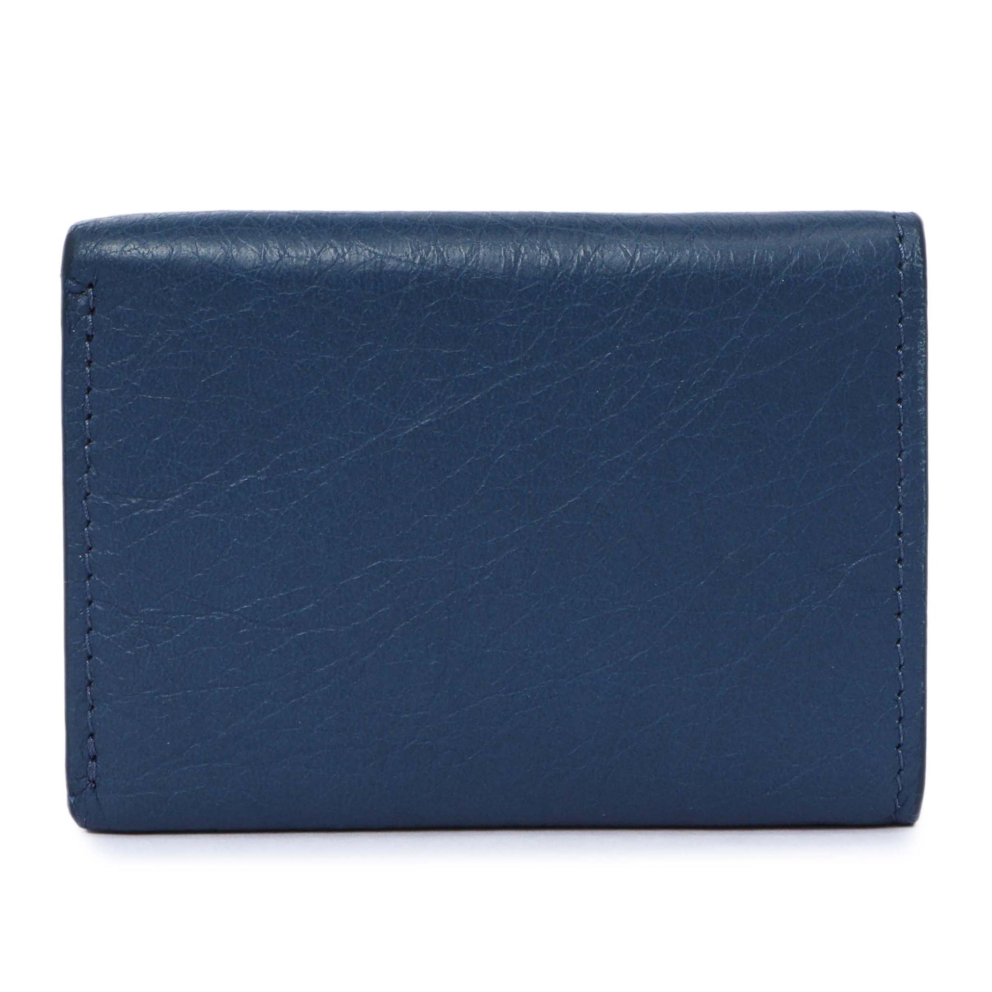 Exclusive Balenciaga Blue Lambskin Classic Mini Wallet — Side View