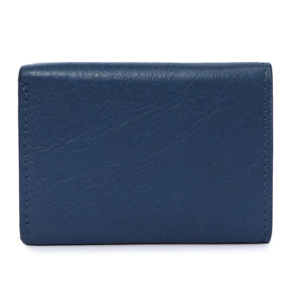 Exclusive Balenciaga Blue Lambskin Classic Mini Wallet — Side View