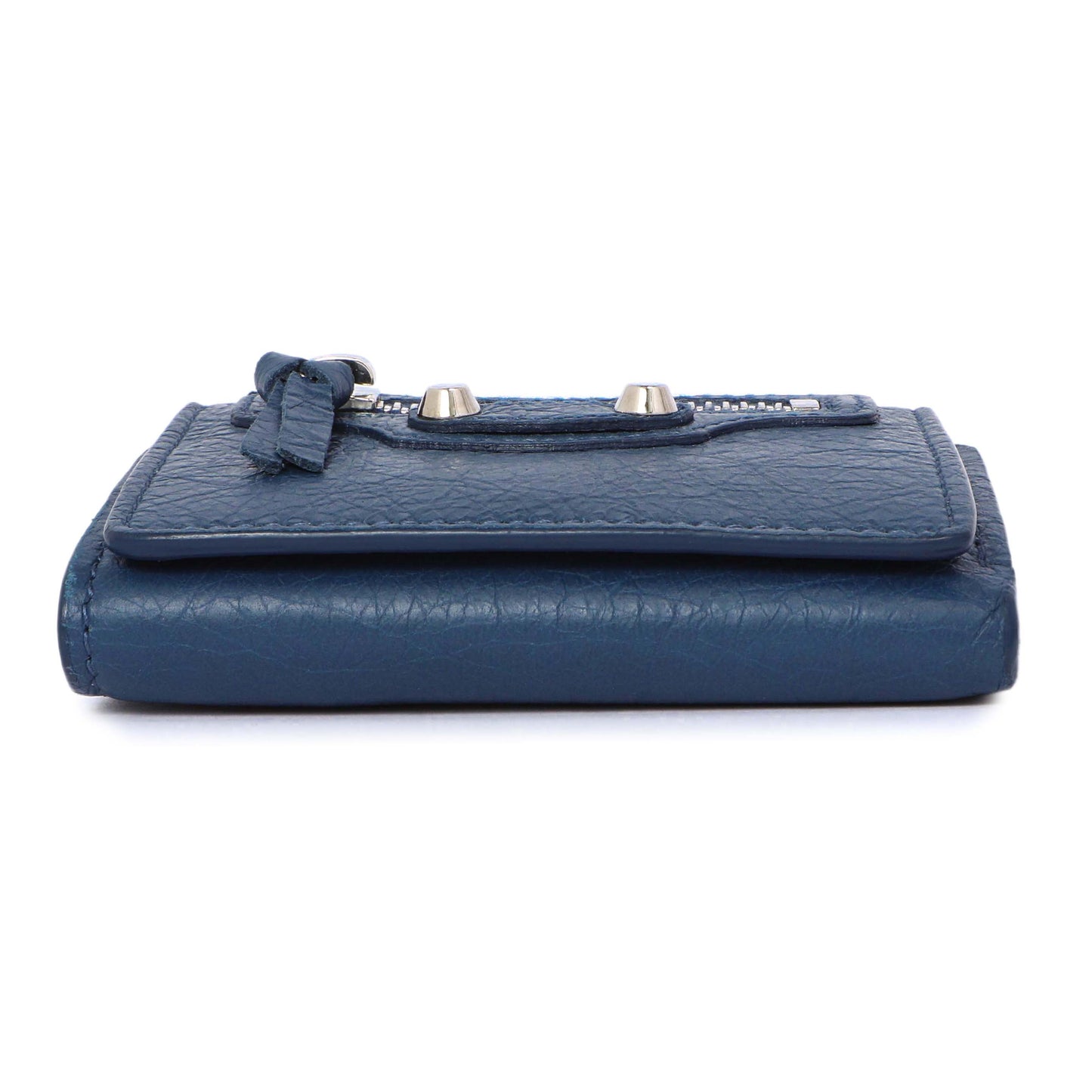 Exclusive Balenciaga Blue Lambskin Classic Mini Wallet — Back View