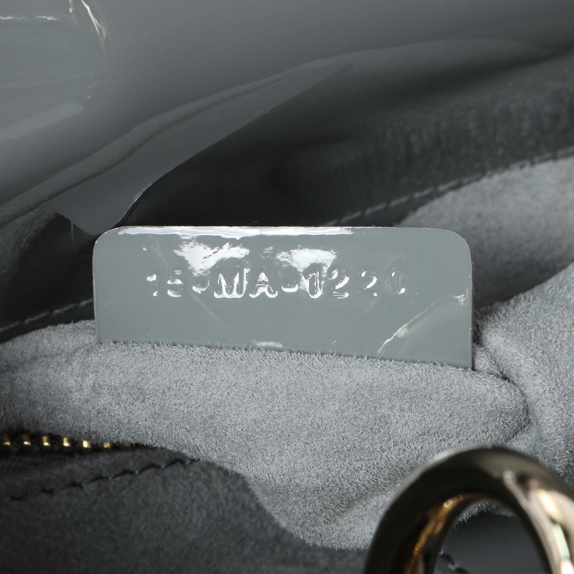 Exclusive Christian Dior Grey Patent Cannage Small Lady Dior — Lifestyle View