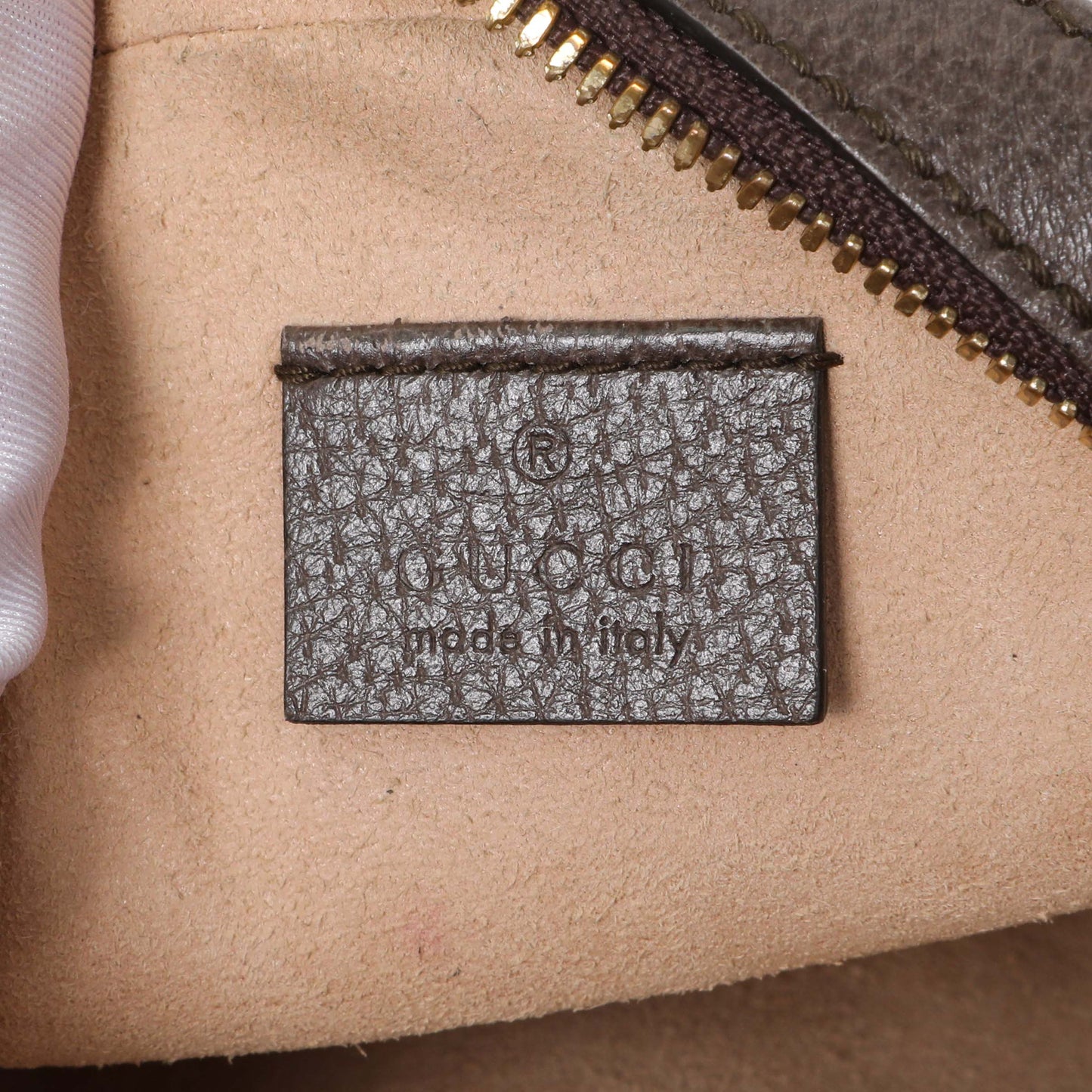 Exclusive Gucci GG Supreme Monogram Web Mini Ophidia Round Shoulder Bag — Detail View