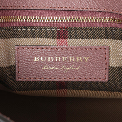 Exclusive Burberry Dusty Pink Grained Calfskin Small Buckle Tote — Detail View