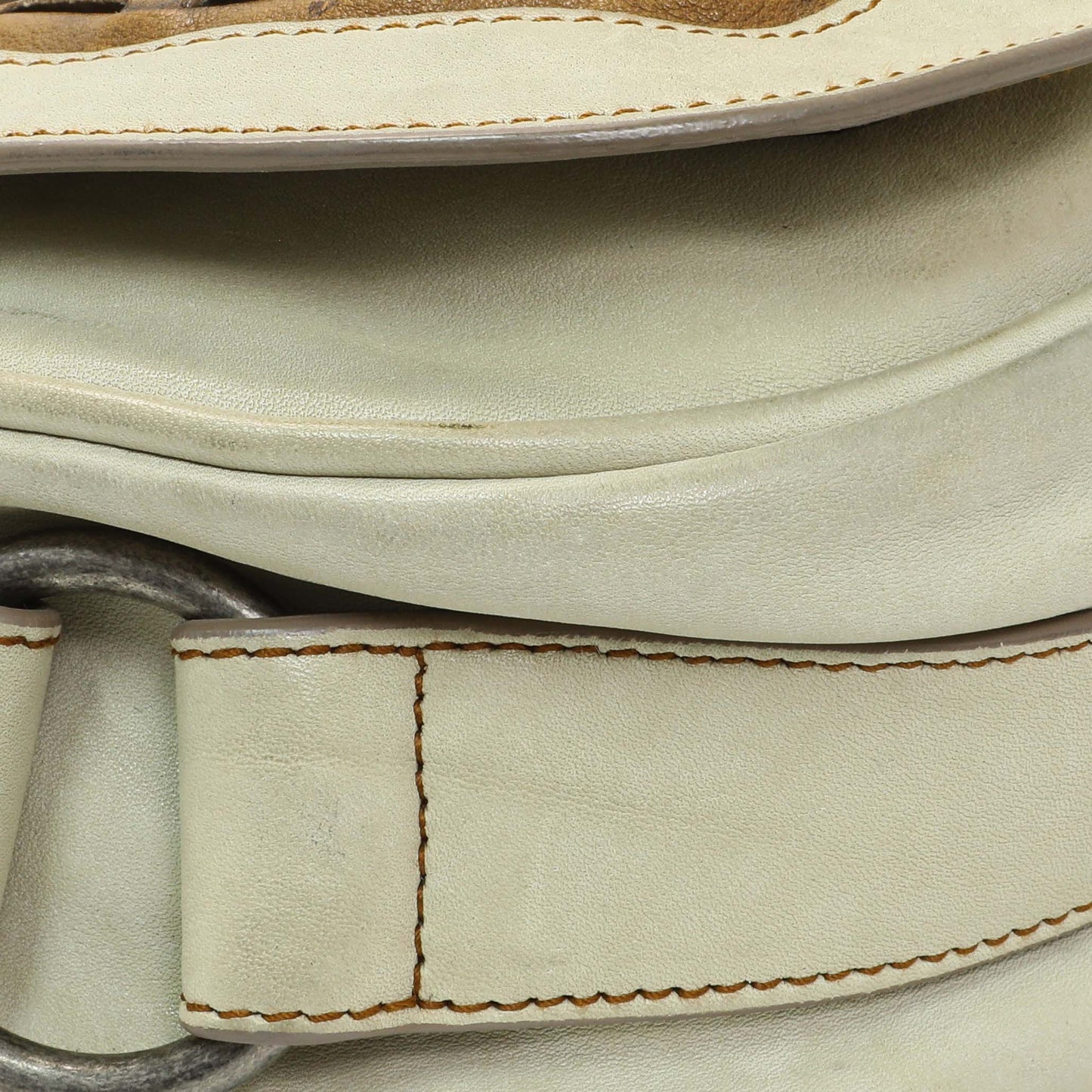 Exclusive Christian Dior Calfskin Gaucho Saddle Bag — Top View