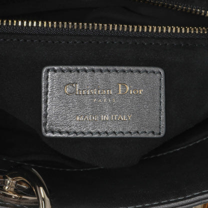 Exclusive Christian Dior Metallic Grey Lambskin Cannage Small Small My ABCDior Lady Dior — Detail View