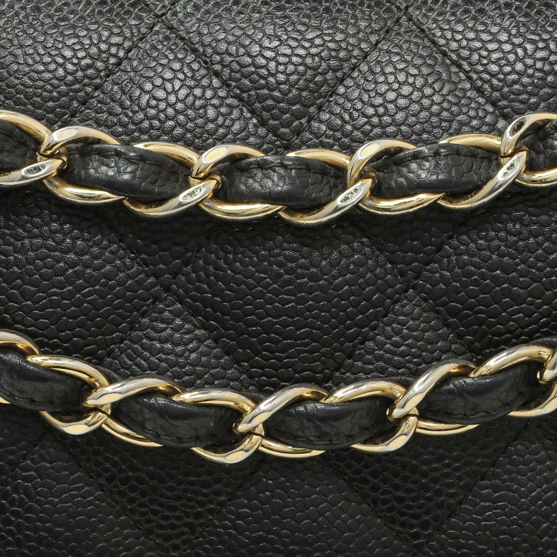 Exclusive Chanel Black Quilted Caviar Jumbo Double Flap — Alternate View 11