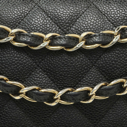 Exclusive Chanel Black Quilted Caviar Jumbo Double Flap — Alternate View 11