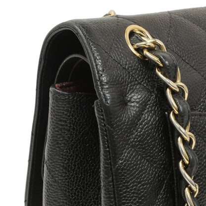 Exclusive Chanel Black Quilted Caviar Jumbo Double Flap — Alternate View 12