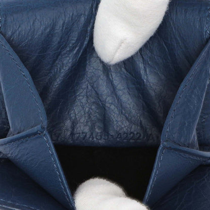 Exclusive Balenciaga Blue Lambskin Classic Mini Wallet — Lifestyle View