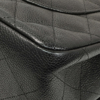 Exclusive Chanel Black Quilted Caviar Jumbo Double Flap — Alternate View 7