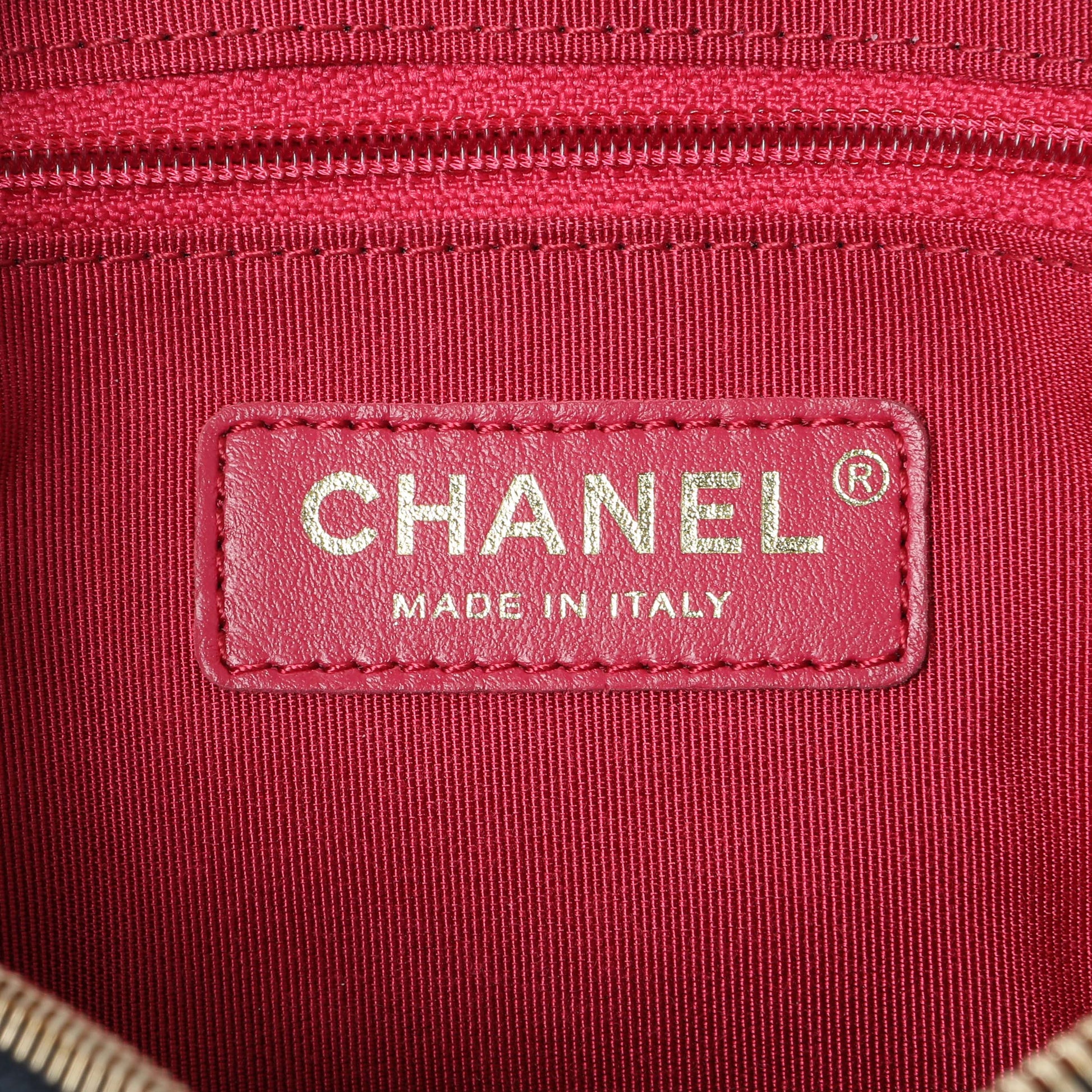 Exclusive Chanel Blue Quilted Caviar Small Fashion Therapy Bowling Bag — Detail View