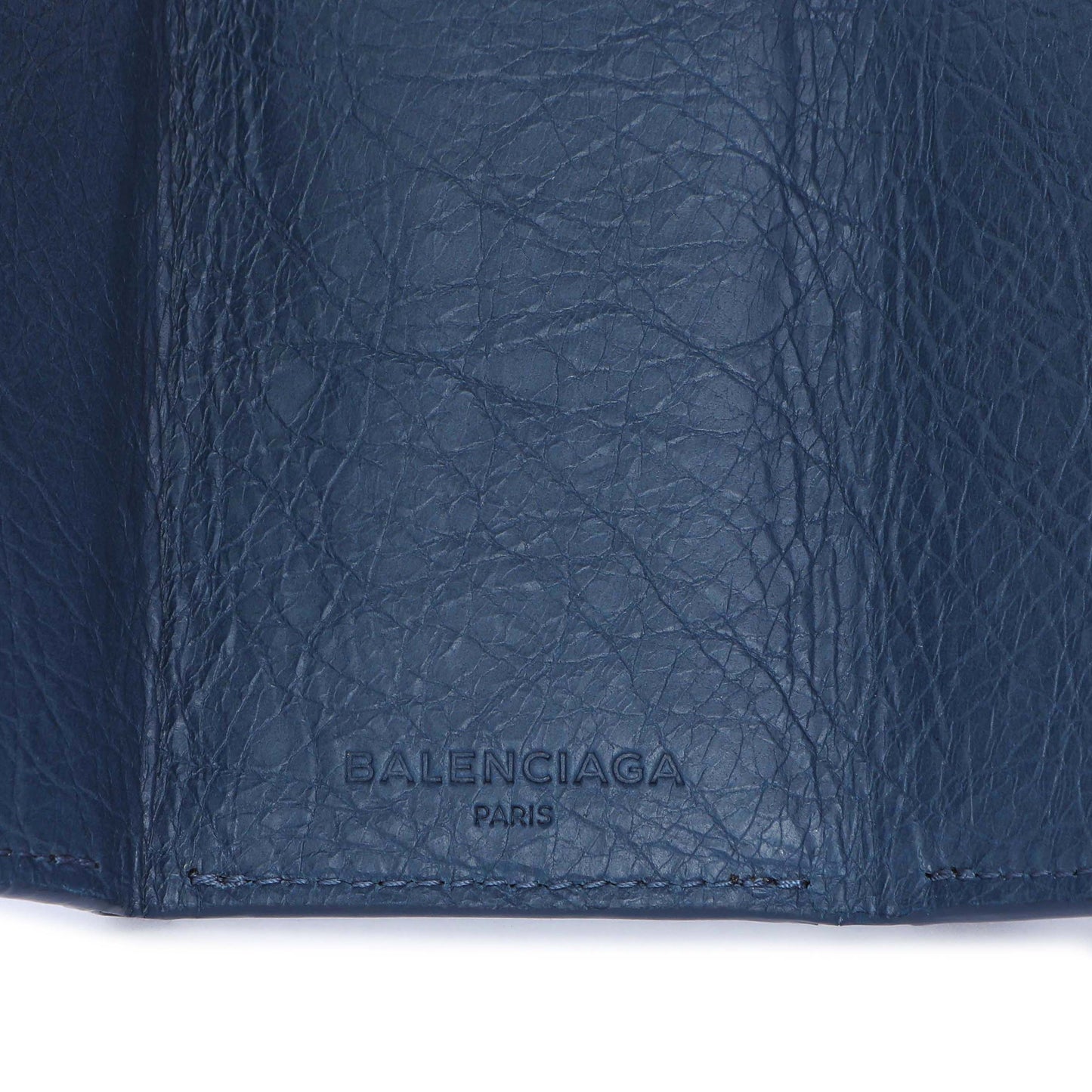 Exclusive Balenciaga Blue Lambskin Classic Mini Wallet — Detail View