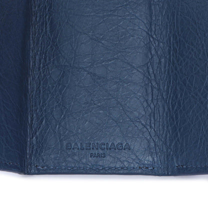Exclusive Balenciaga Blue Lambskin Classic Mini Wallet — Detail View