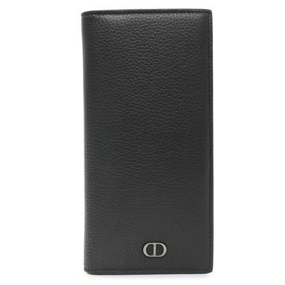 Exclusive Christian Dior Black Calfskin Icon Vertical Wallet — Front View