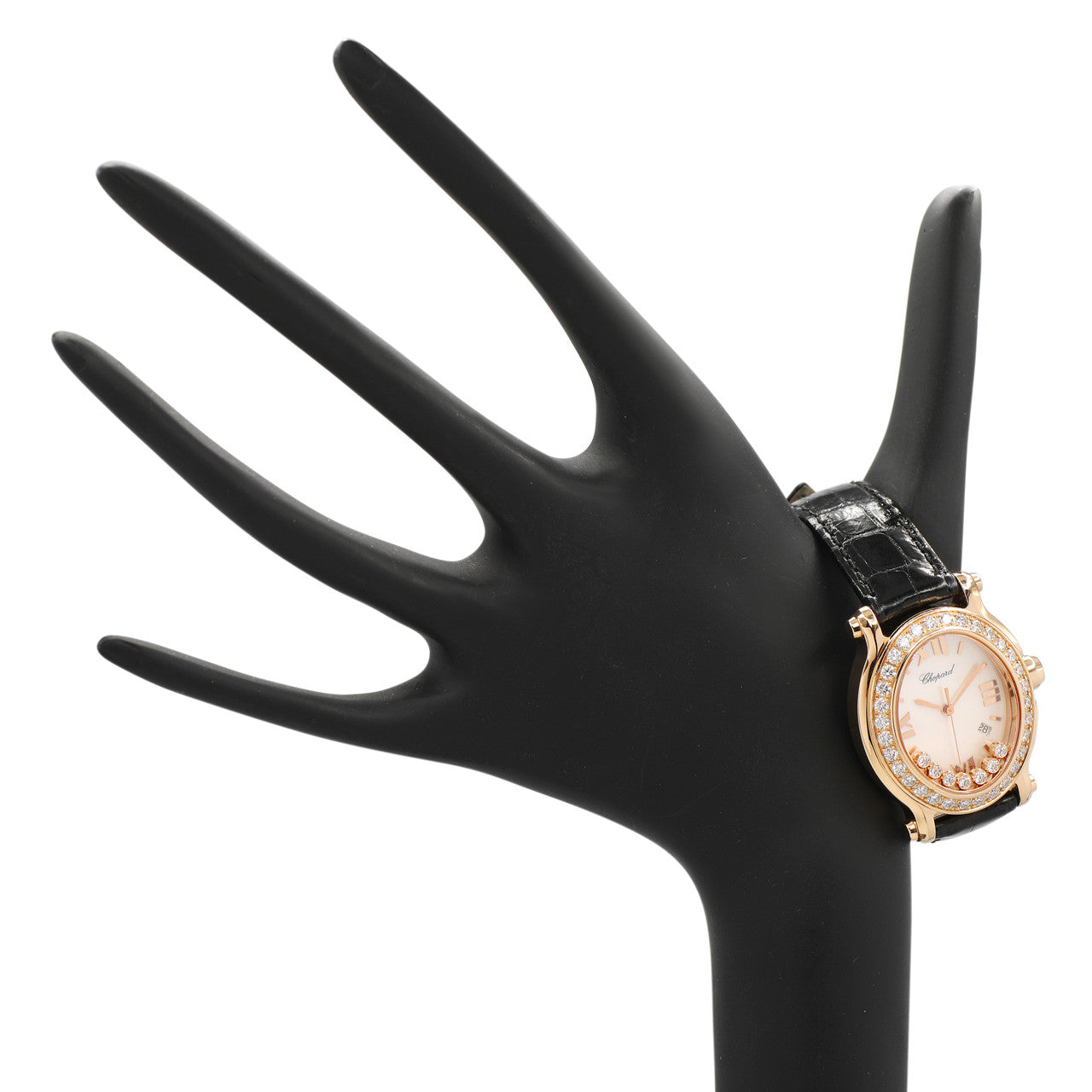 Exclusive Chopard 18K Rose Gold Happy Sport Oval Quartz Ladies Watch 275350-5003 — Lifestyle View