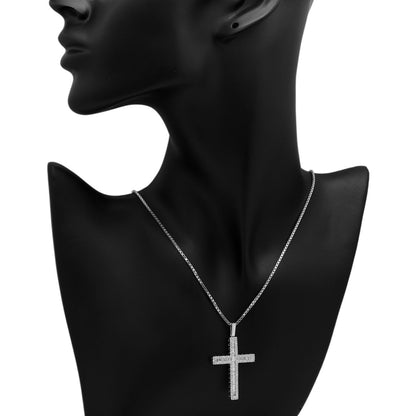 Exclusive 18K White Gold 1.93 Carat Diamond Cross Pendant — Back View