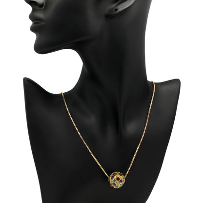 Exclusive 14K Yellow Gold Spherical Pendant Necklace — Back View