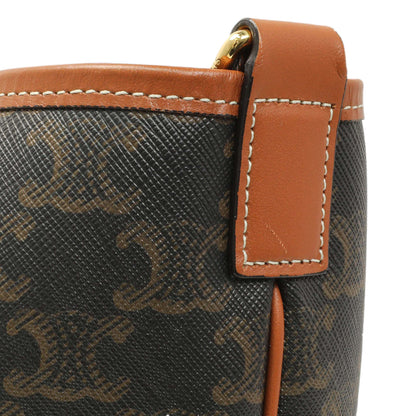 Exclusive Celine Tan Triomphe Canvas Calfskin Medium Bucket Bag — Alternate View 12