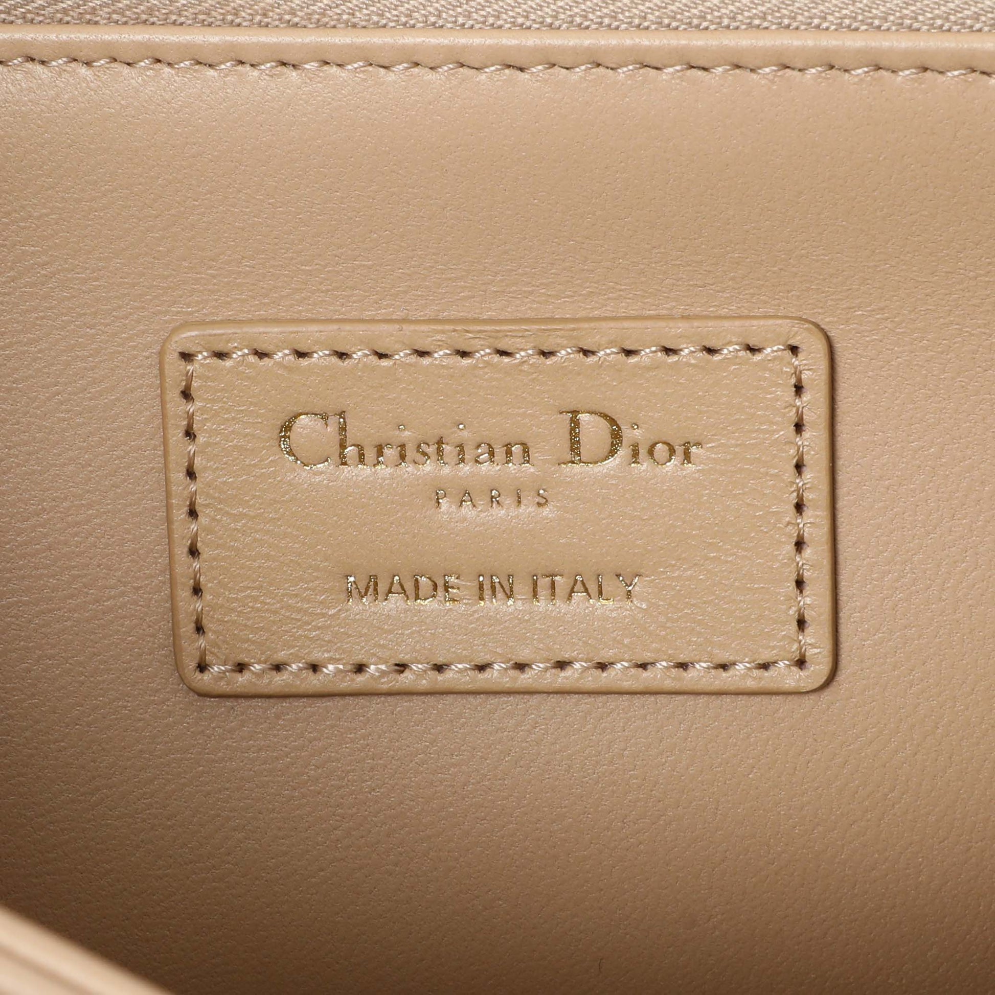 Exclusive Christian Dior Biscuit Cannage Lambskin My Dior Top Handle Bag — Detail View
