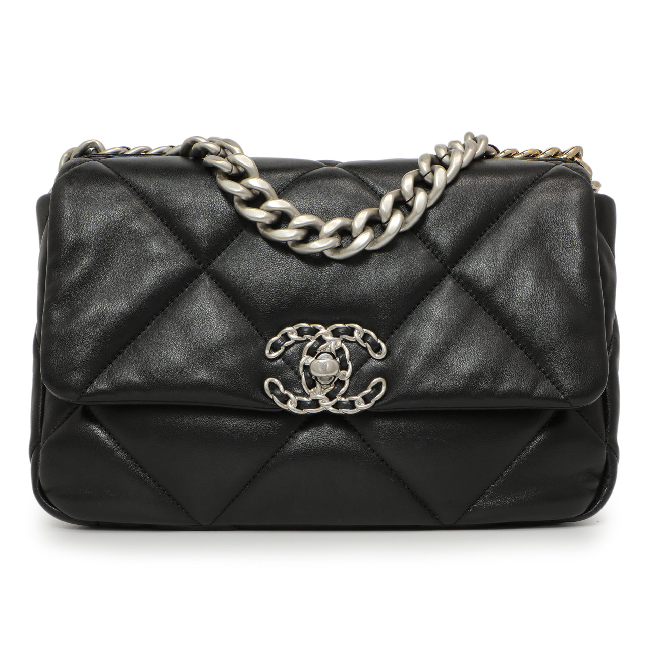 Exclusive Chanel Black Quilted Lambskin Medium 19 Flap — Side View