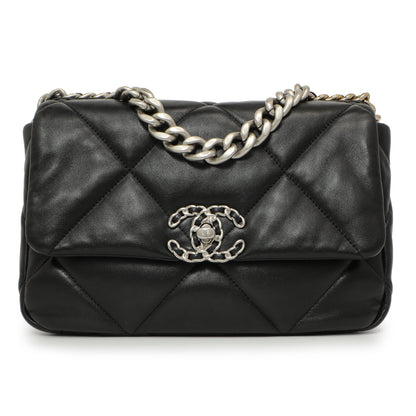 Exclusive Chanel Black Quilted Lambskin Medium 19 Flap — Side View