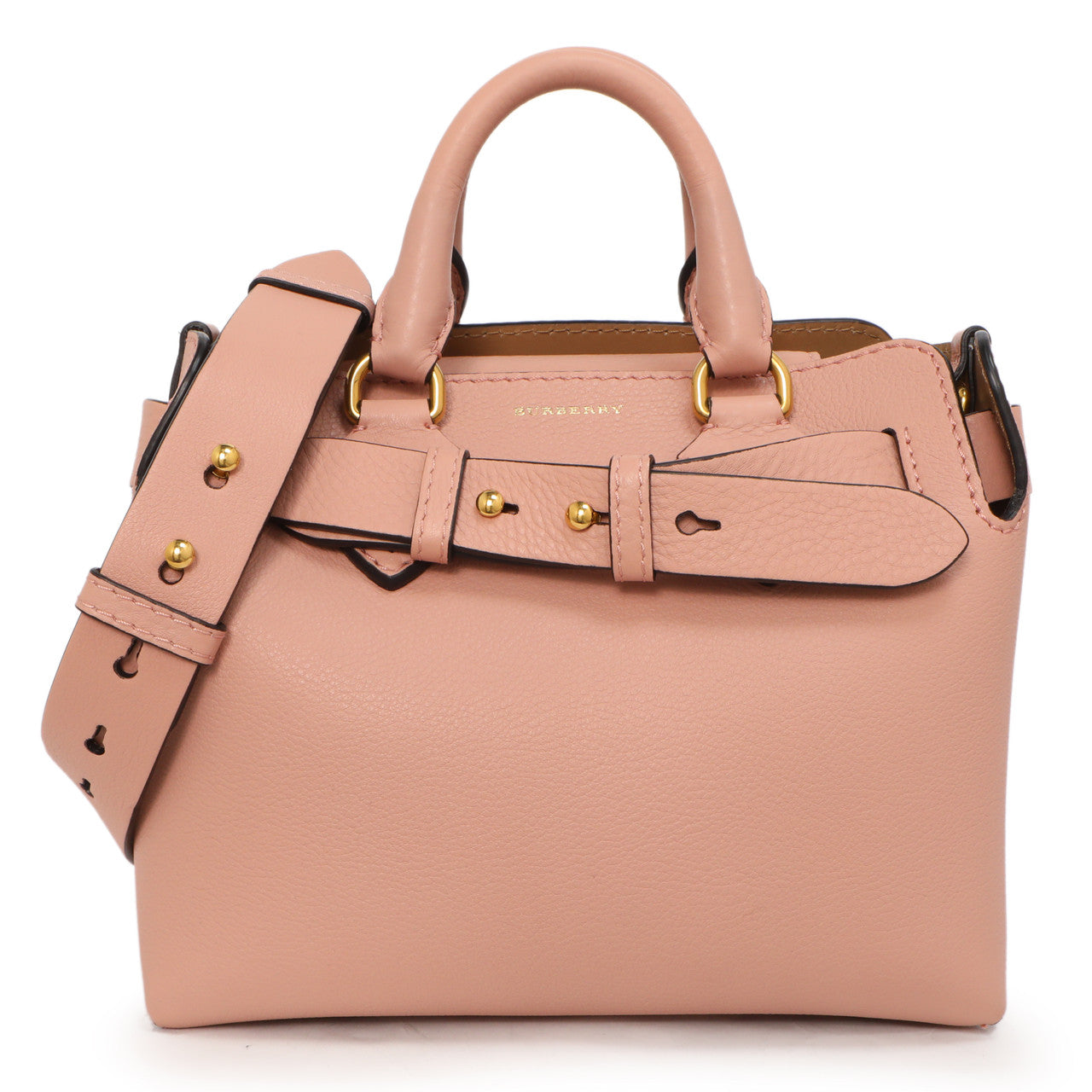 Exclusive Burberry Ash Rose Soft Grain Calfskin Mini Belt Bag — Front View