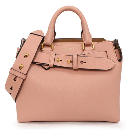 Exclusive Burberry Ash Rose Soft Grain Calfskin Mini Belt Bag — Front View