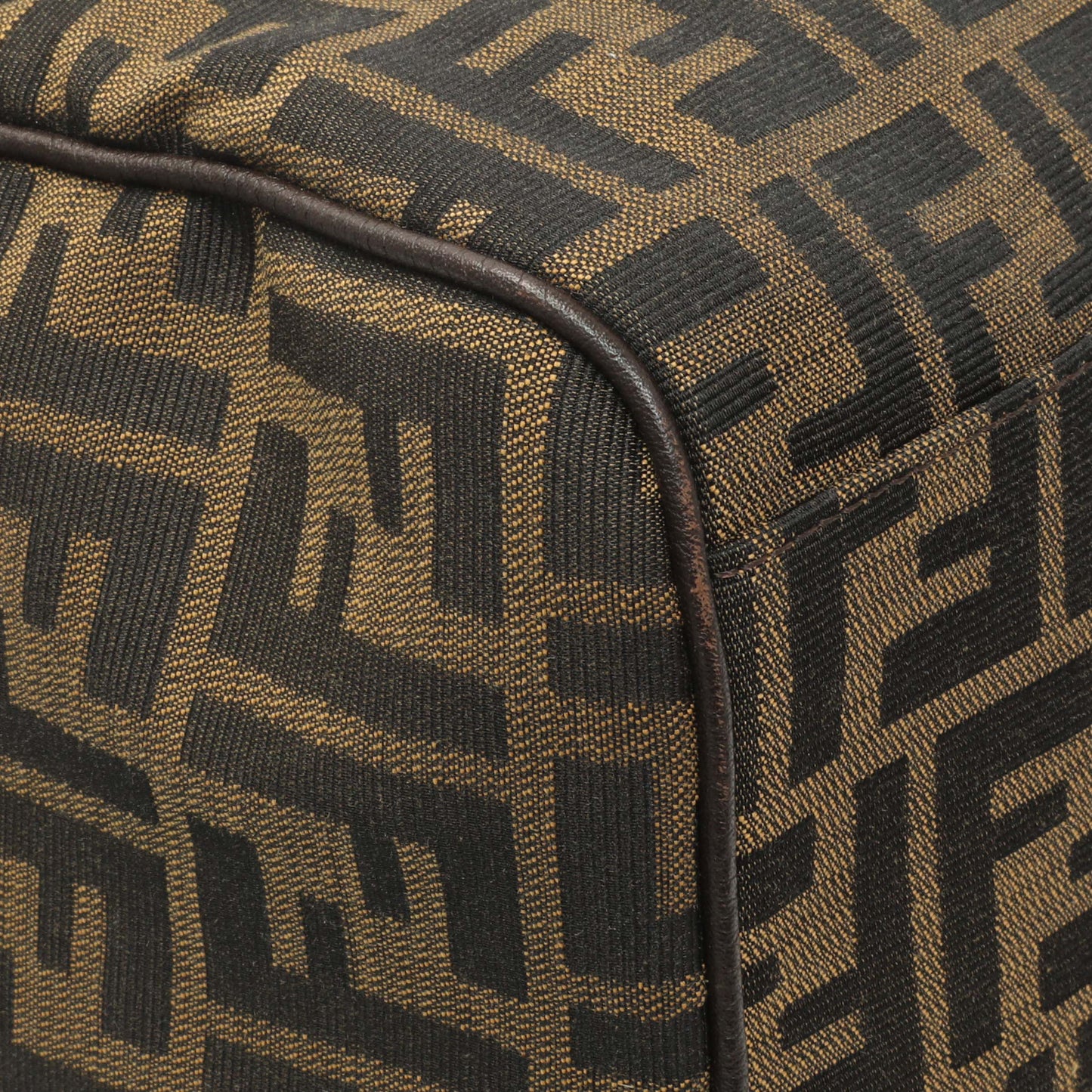 Exclusive Fendi Zucca Selleria Large Boston Bag — Top View