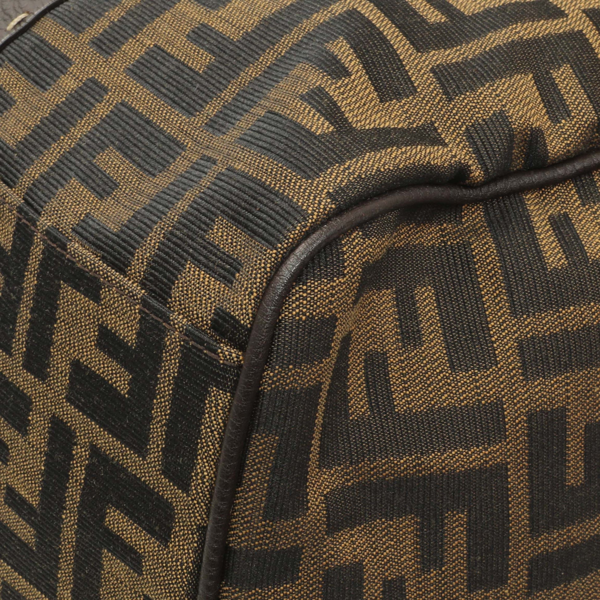 Exclusive Fendi Zucca Selleria Large Boston Bag — Detail View