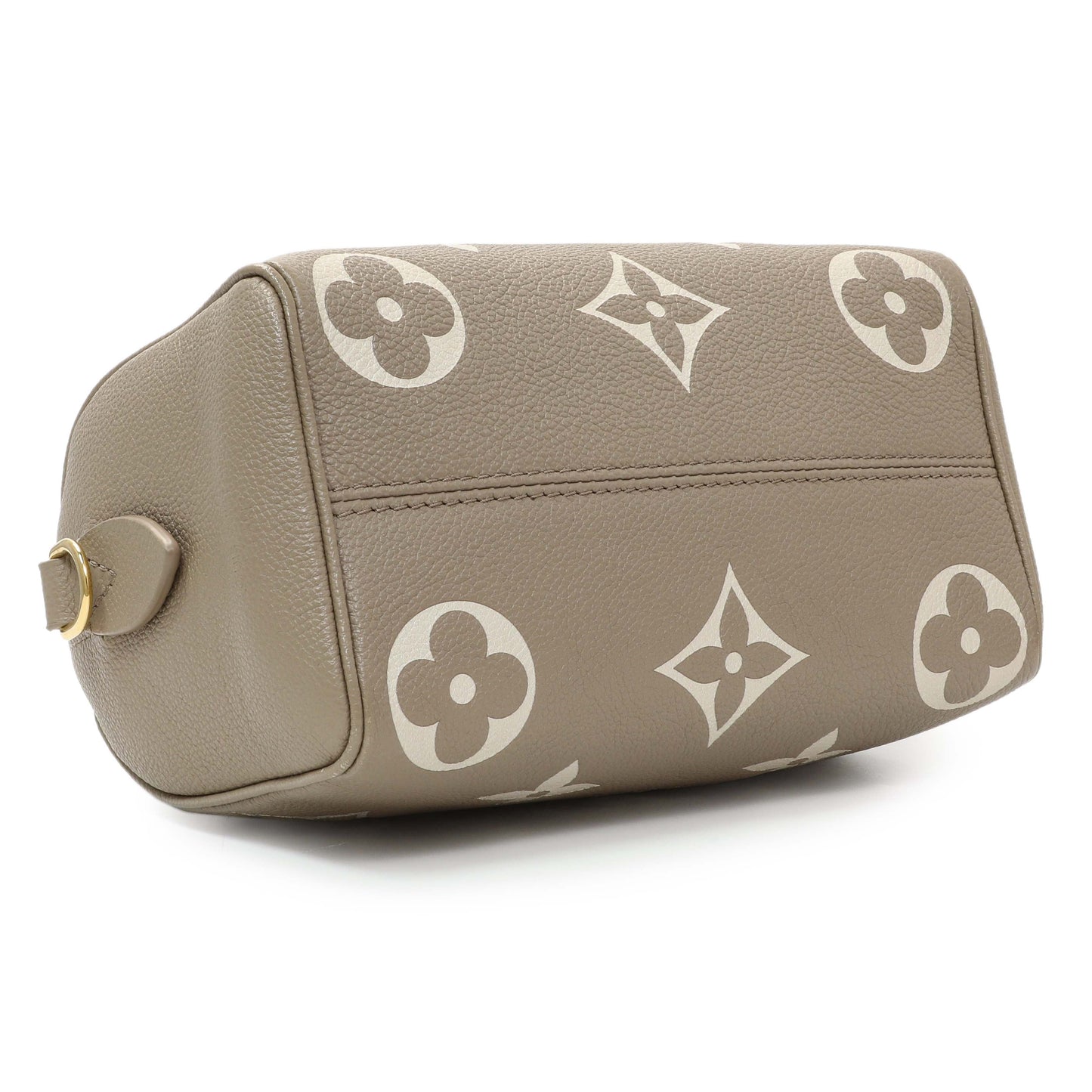 Exclusive Louis Vuitton Tourterelle Creme Empreinte Monogram Giant Speedy 20 Bandouliere — Back View