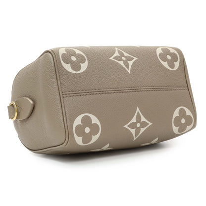 Exclusive Louis Vuitton Tourterelle Creme Empreinte Monogram Giant Speedy 20 Bandouliere — Back View