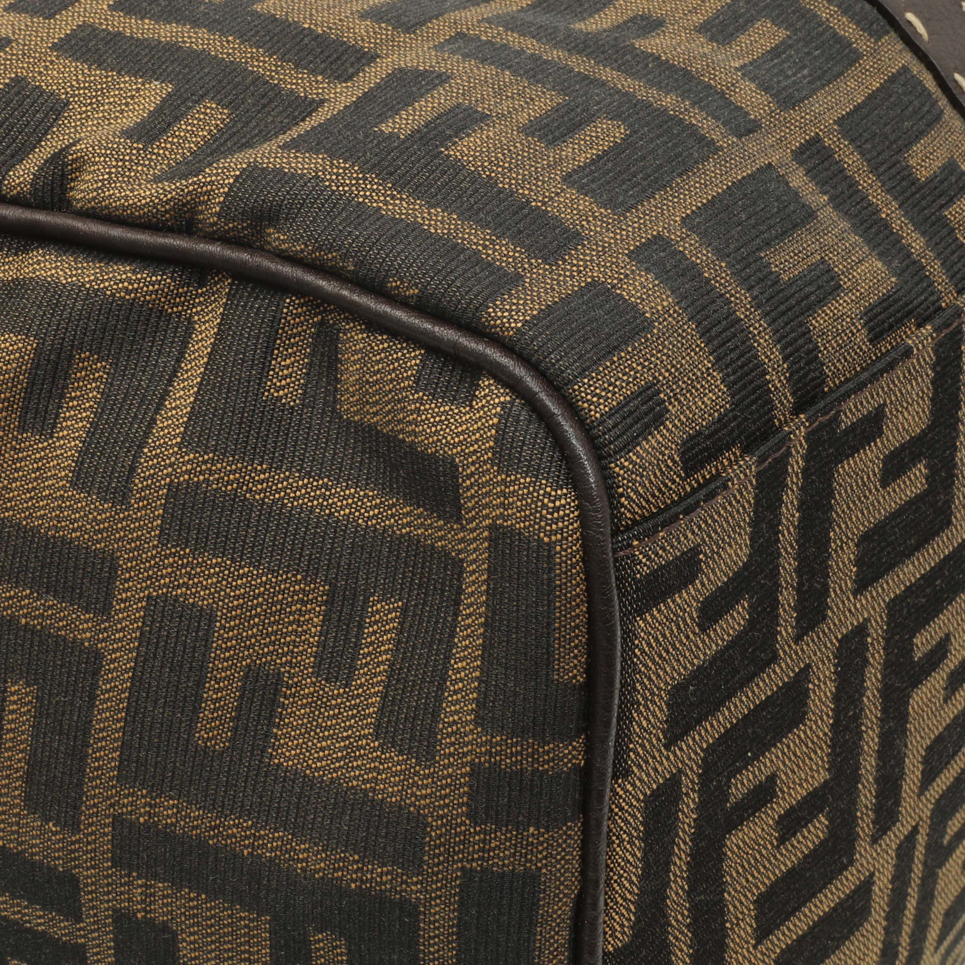 Exclusive Fendi Zucca Selleria Large Boston Bag — Lifestyle View