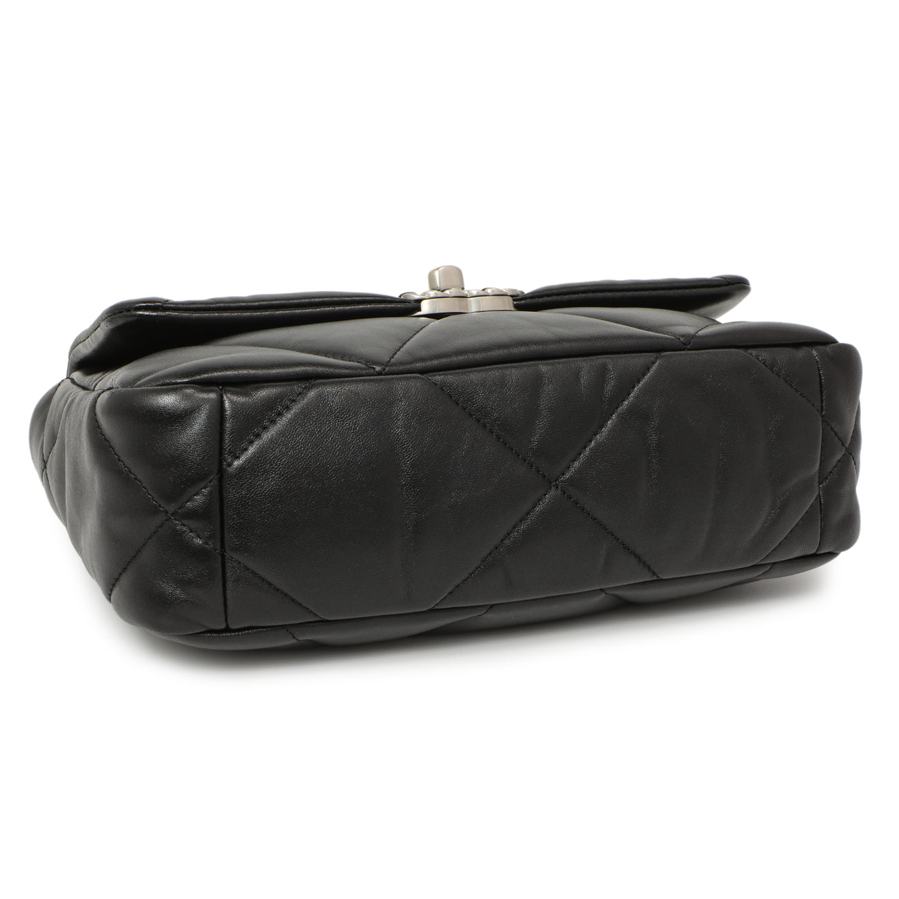 Exclusive Chanel Black Quilted Lambskin Medium 19 Flap — Top View