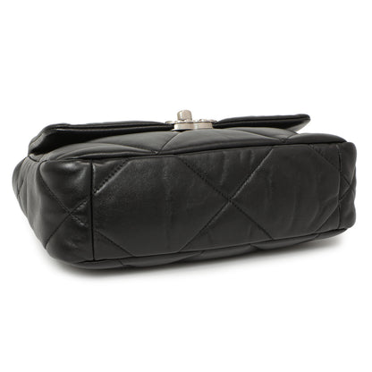 Exclusive Chanel Black Quilted Lambskin Medium 19 Flap — Top View